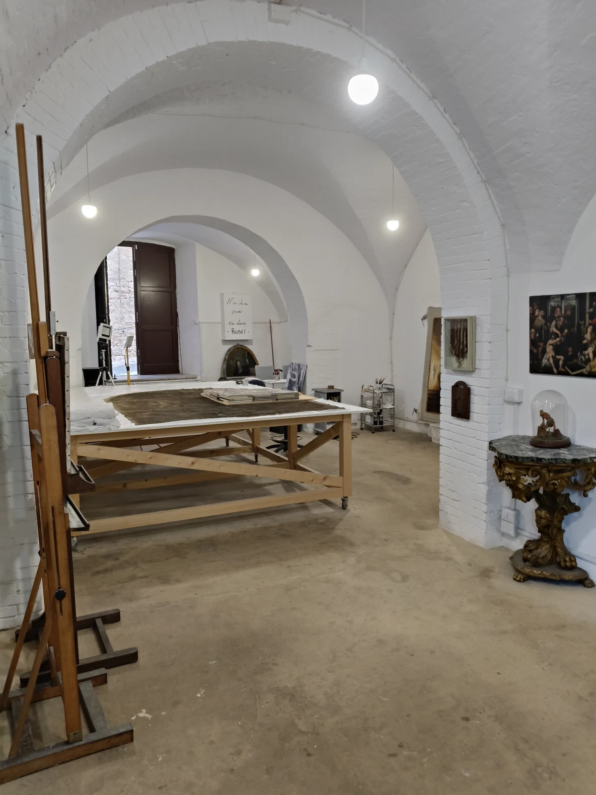 La chiesa durante i lavori